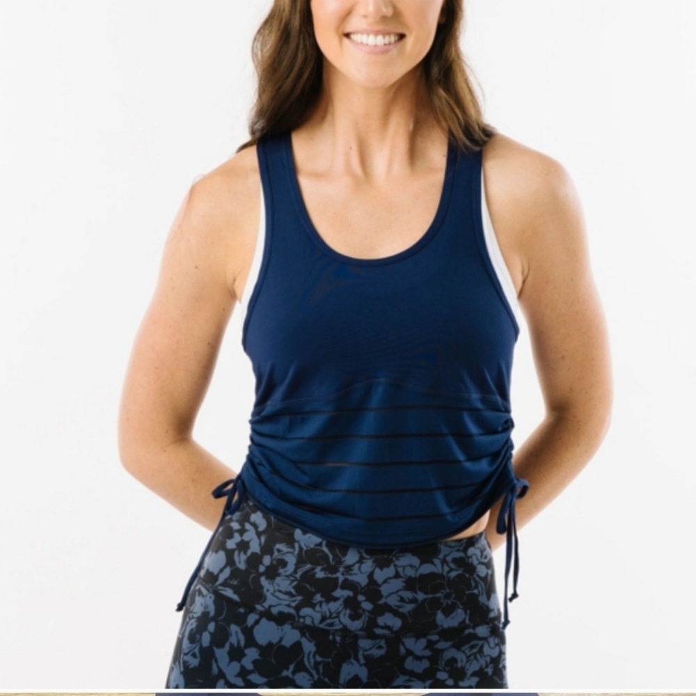 Zyia Havana Cinch Tank Navy size Small